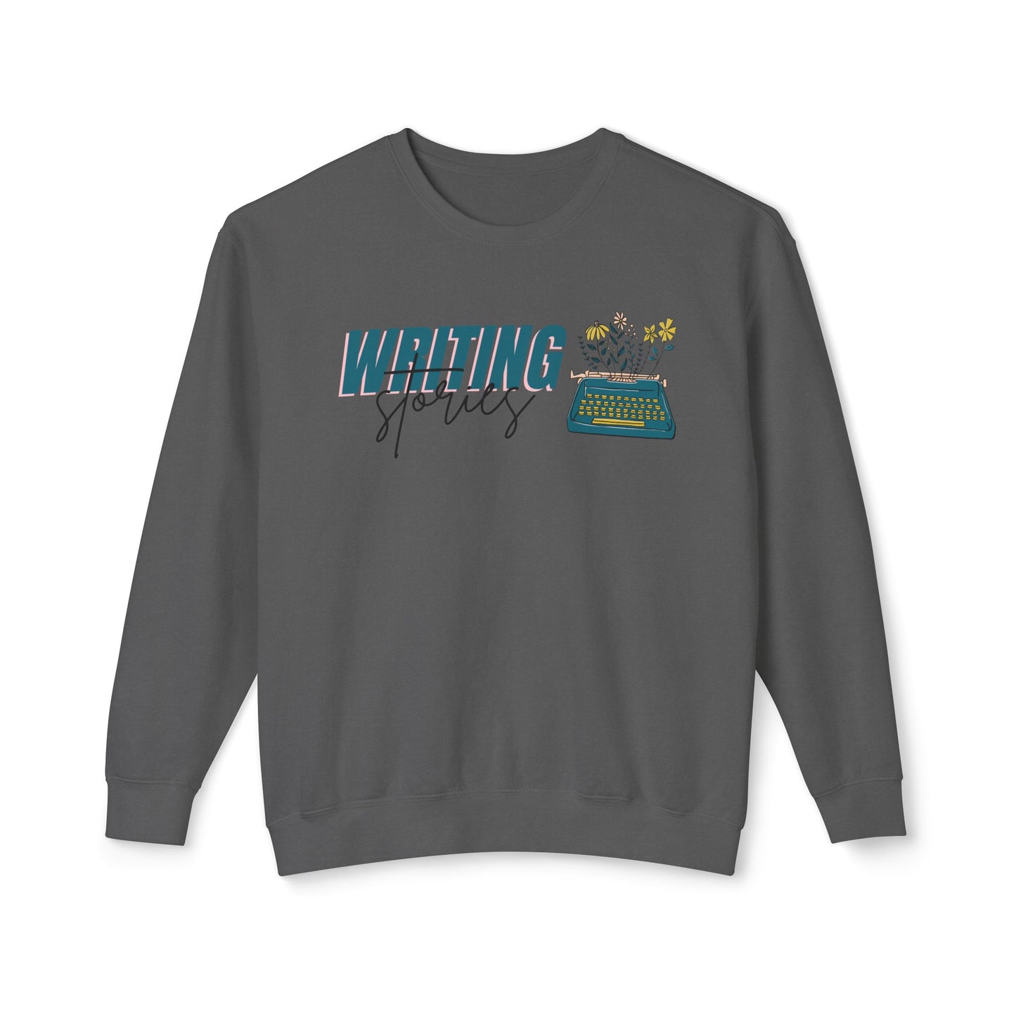 Writing Stories Pullover Unisex Lightweight Crewneck Sweatshirt