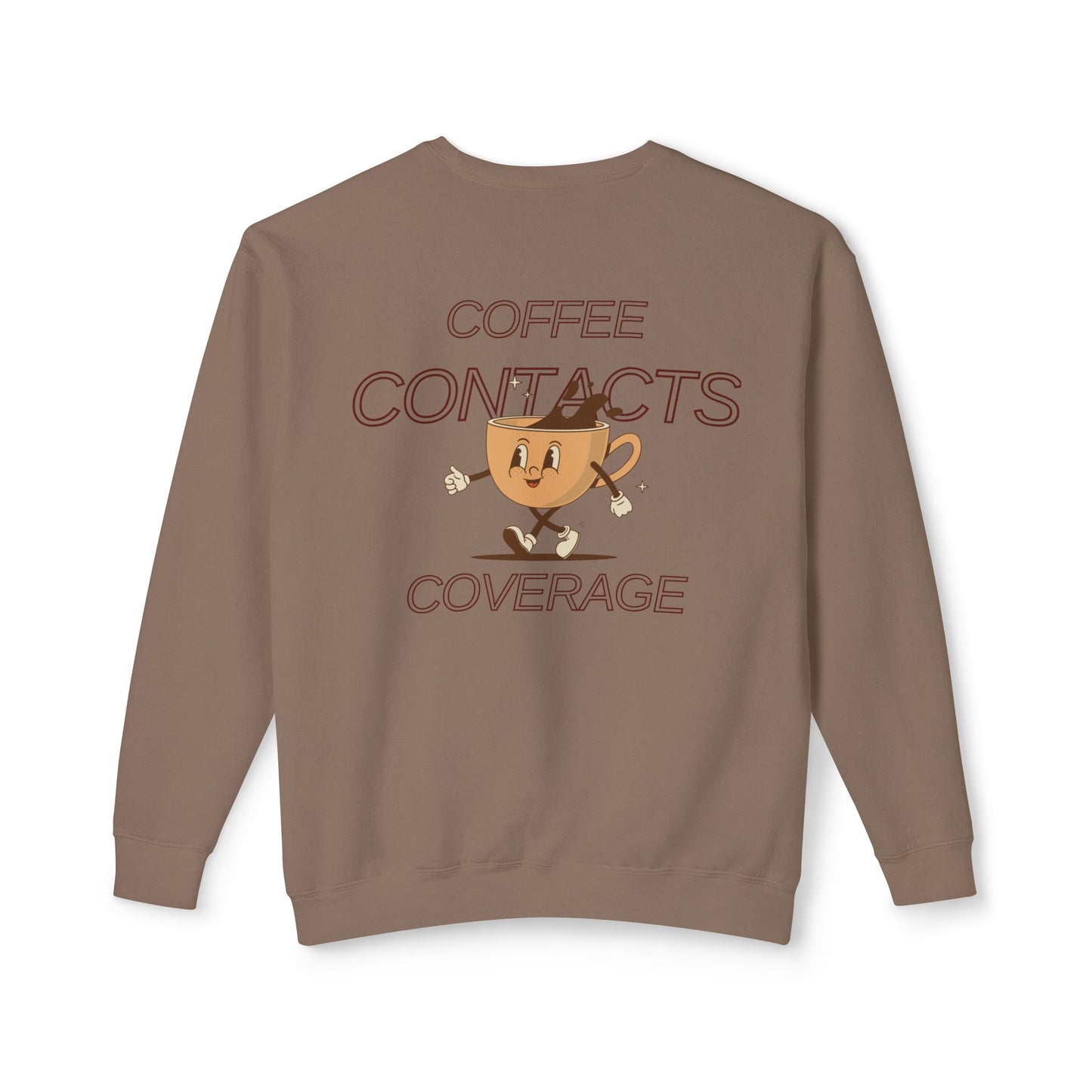 Coffee, Contacts & Coverage Lightweight Crewneck Sweatshirt