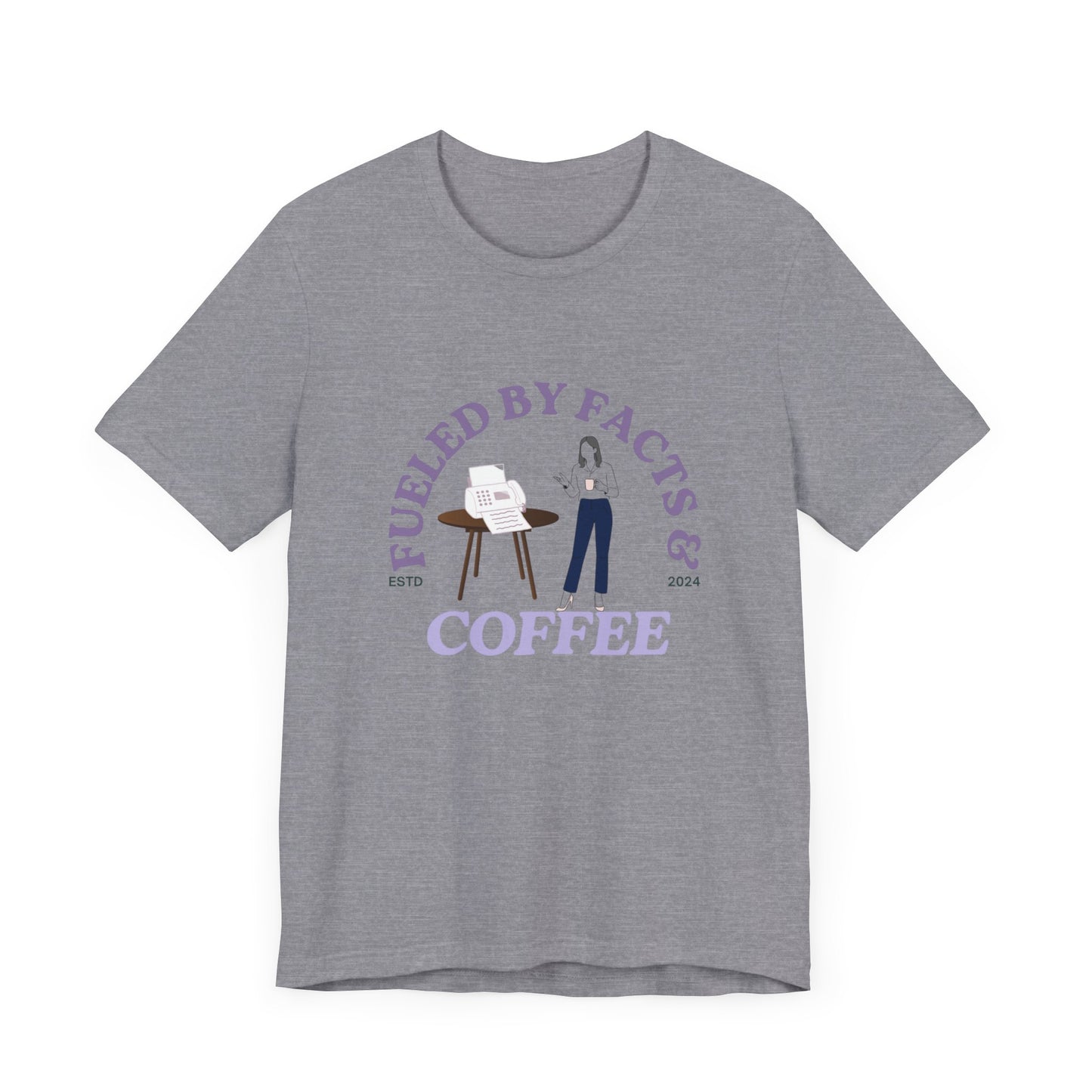 Fueled by Facts & Coffee Unisex Jersey Short Sleeve Tee