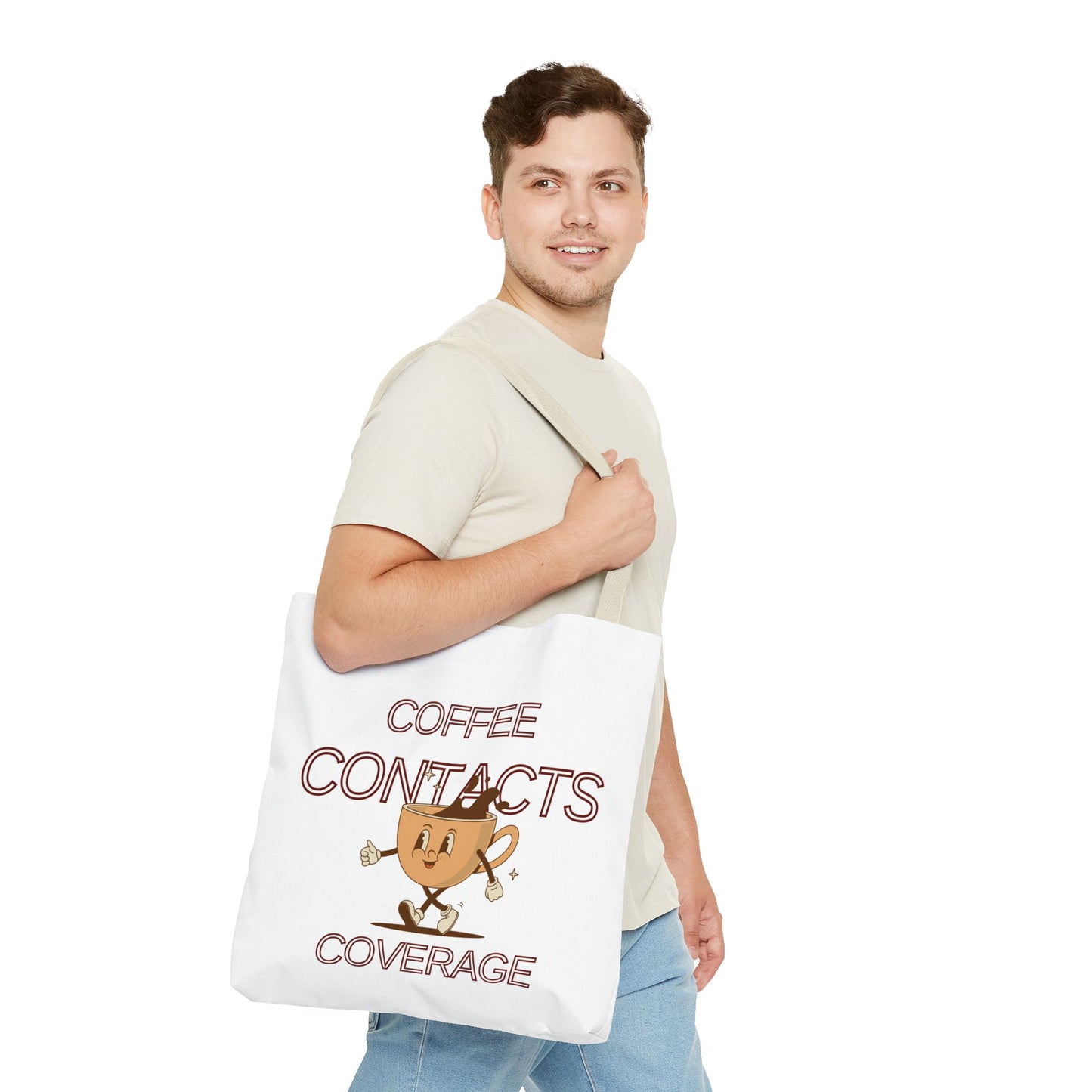 Coffee Contacts Coverage Tote Bag (AOP)