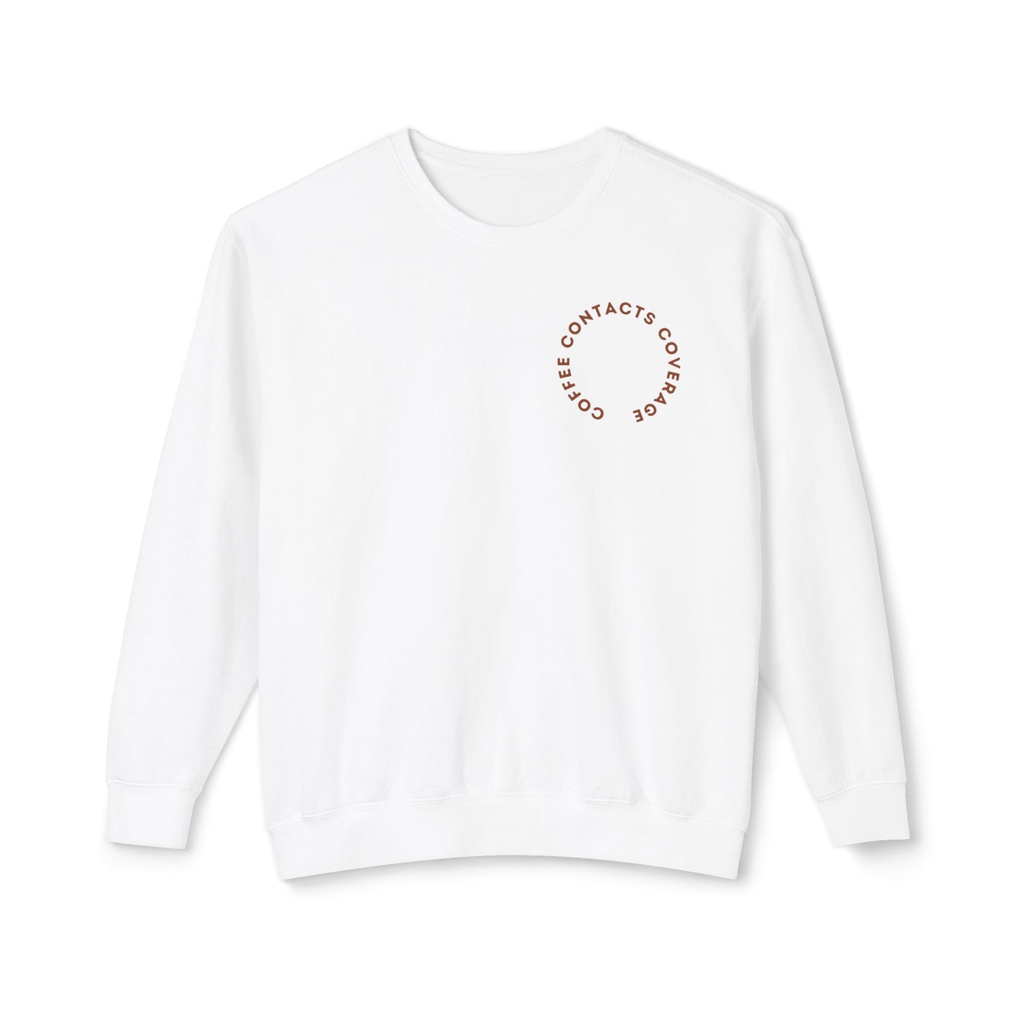 Coffee, Contacts & Coverage Lightweight Crewneck Sweatshirt