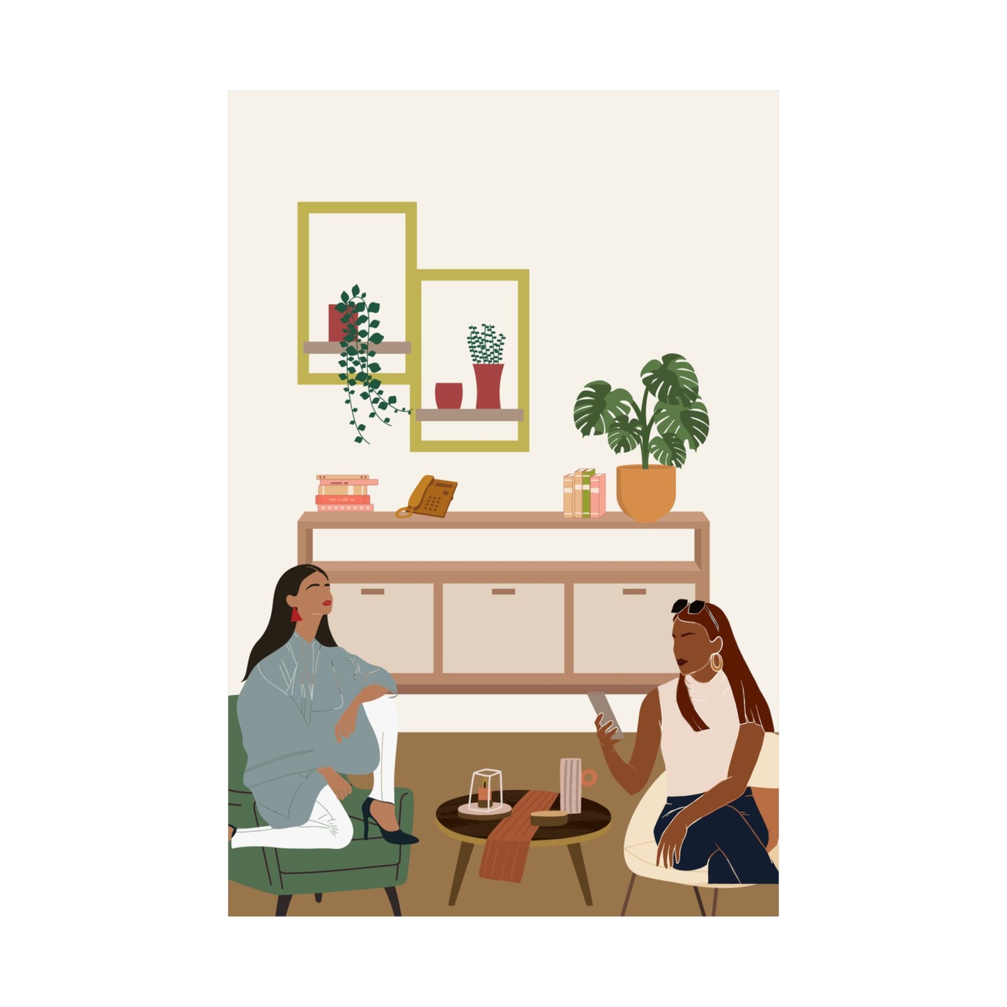 Chic Conversations Matte Vertical Posters