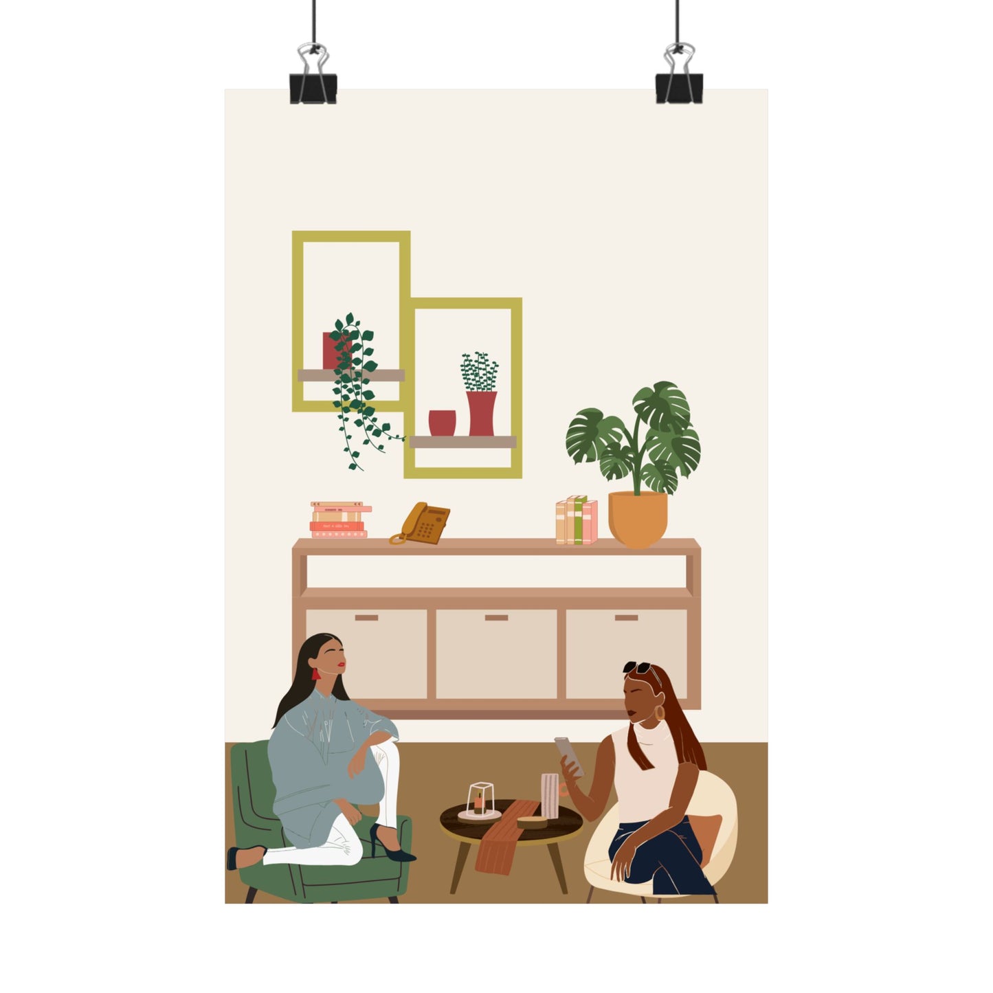 Chic Conversations Matte Vertical Posters