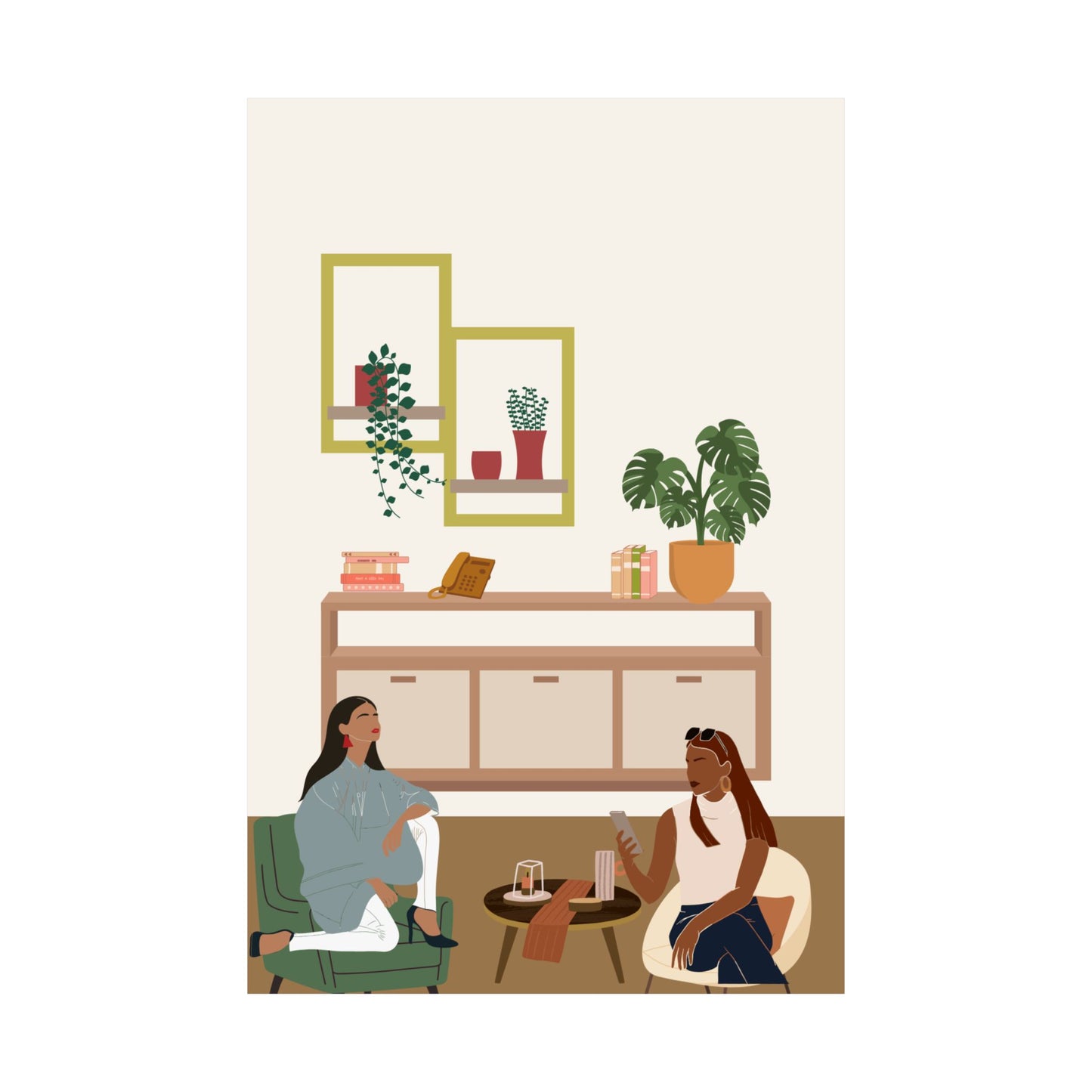 Chic Conversations Matte Vertical Posters