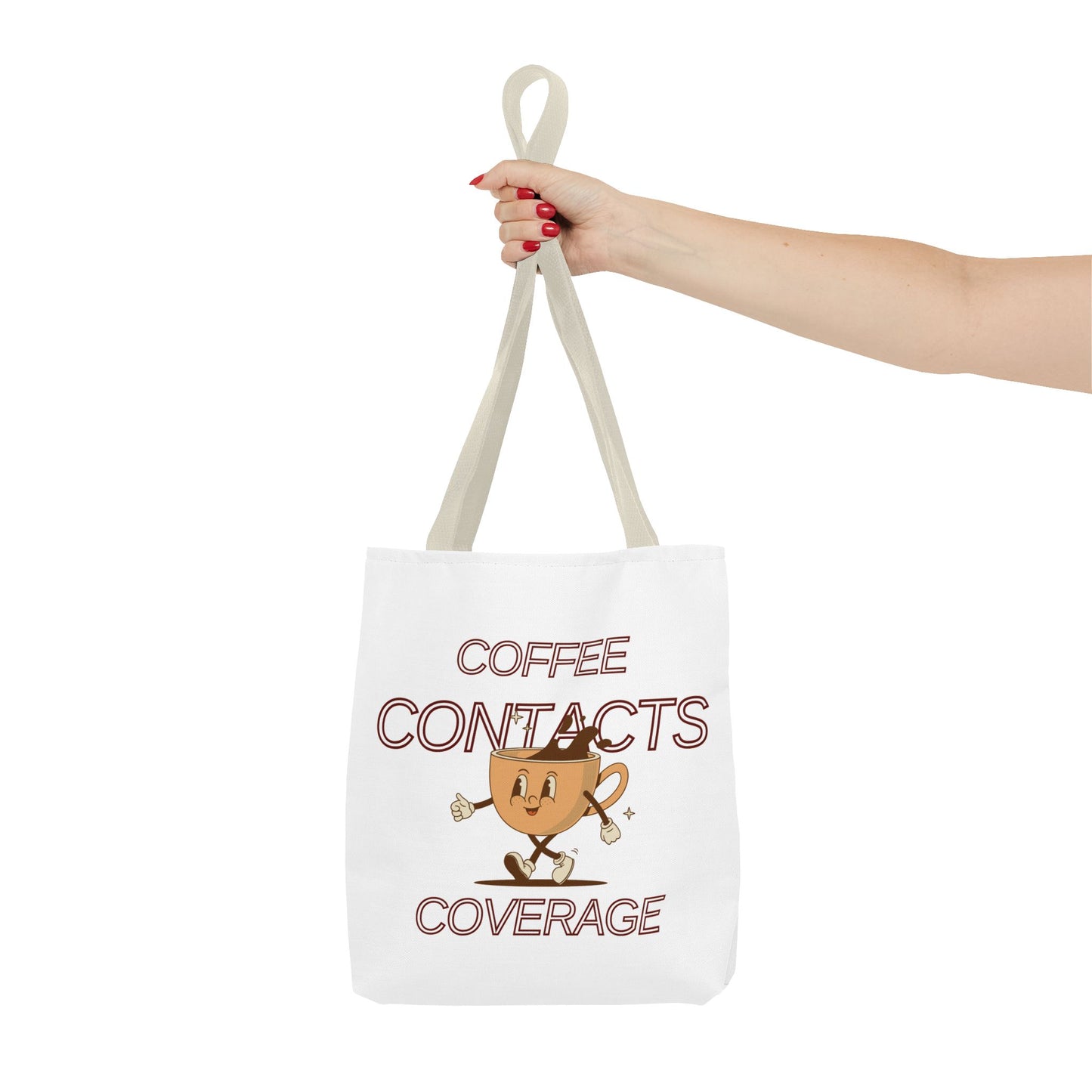 Coffee Contacts Coverage Tote Bag (AOP)