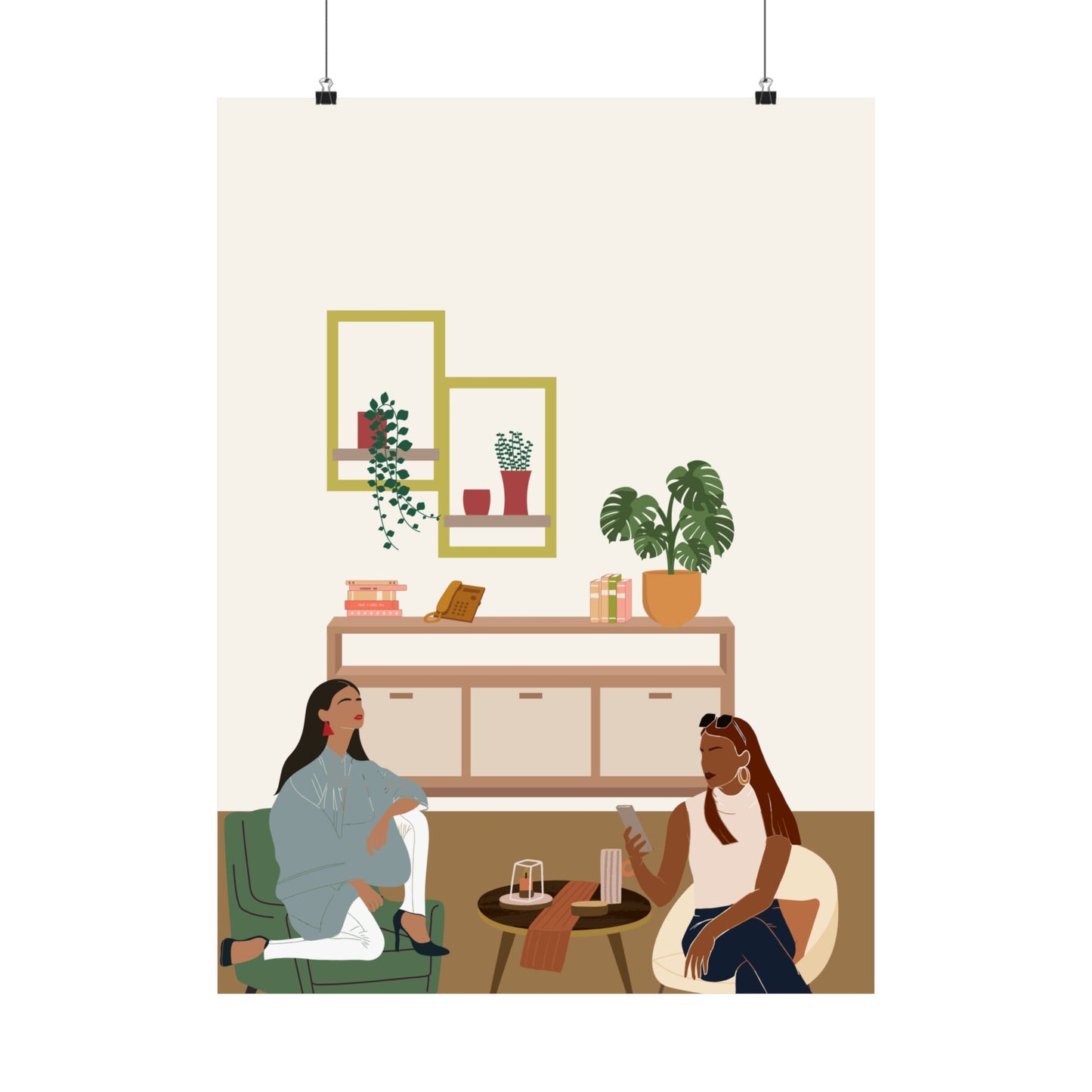 Chic Conversations Matte Vertical Posters