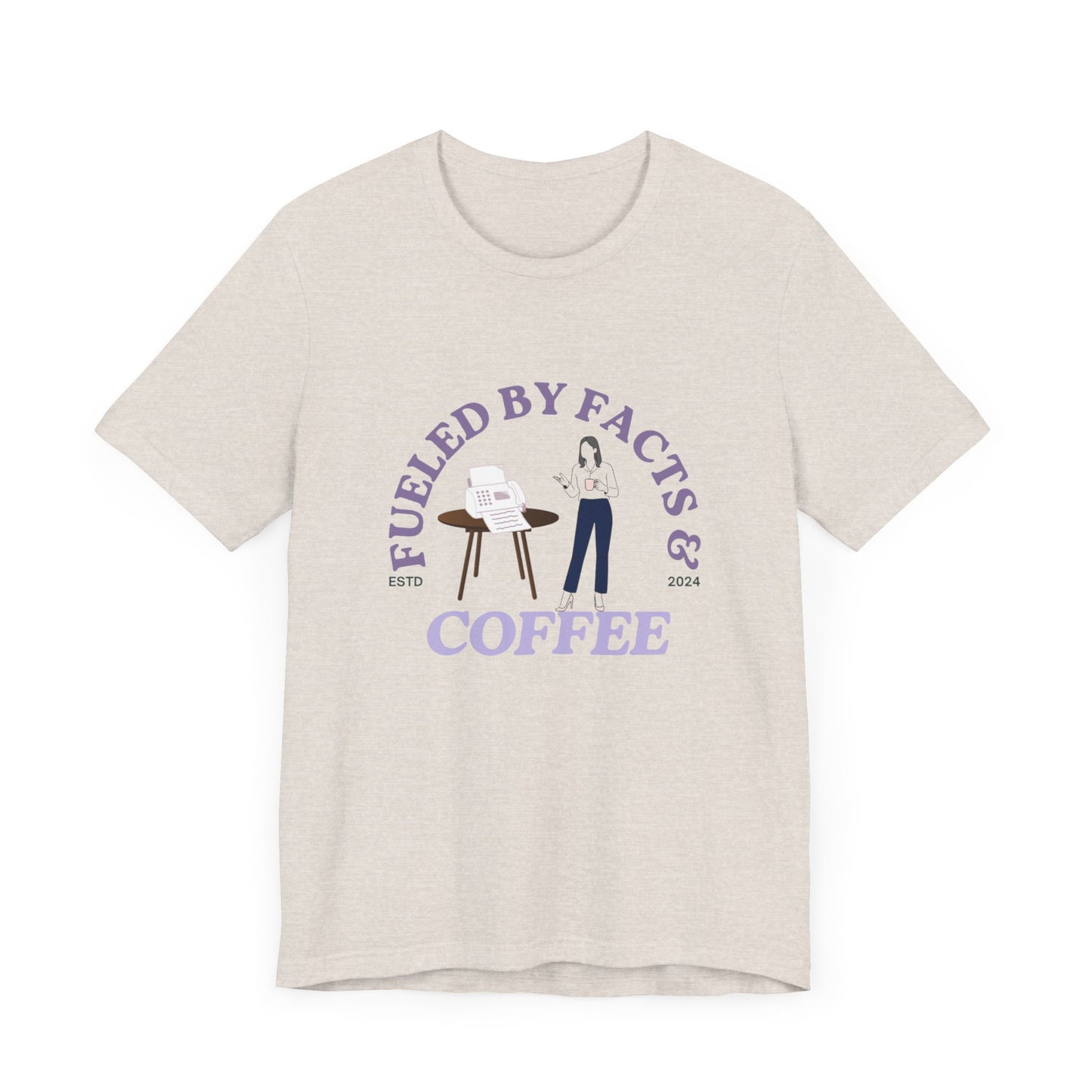 Fueled by Facts & Coffee Unisex Jersey Short Sleeve Tee