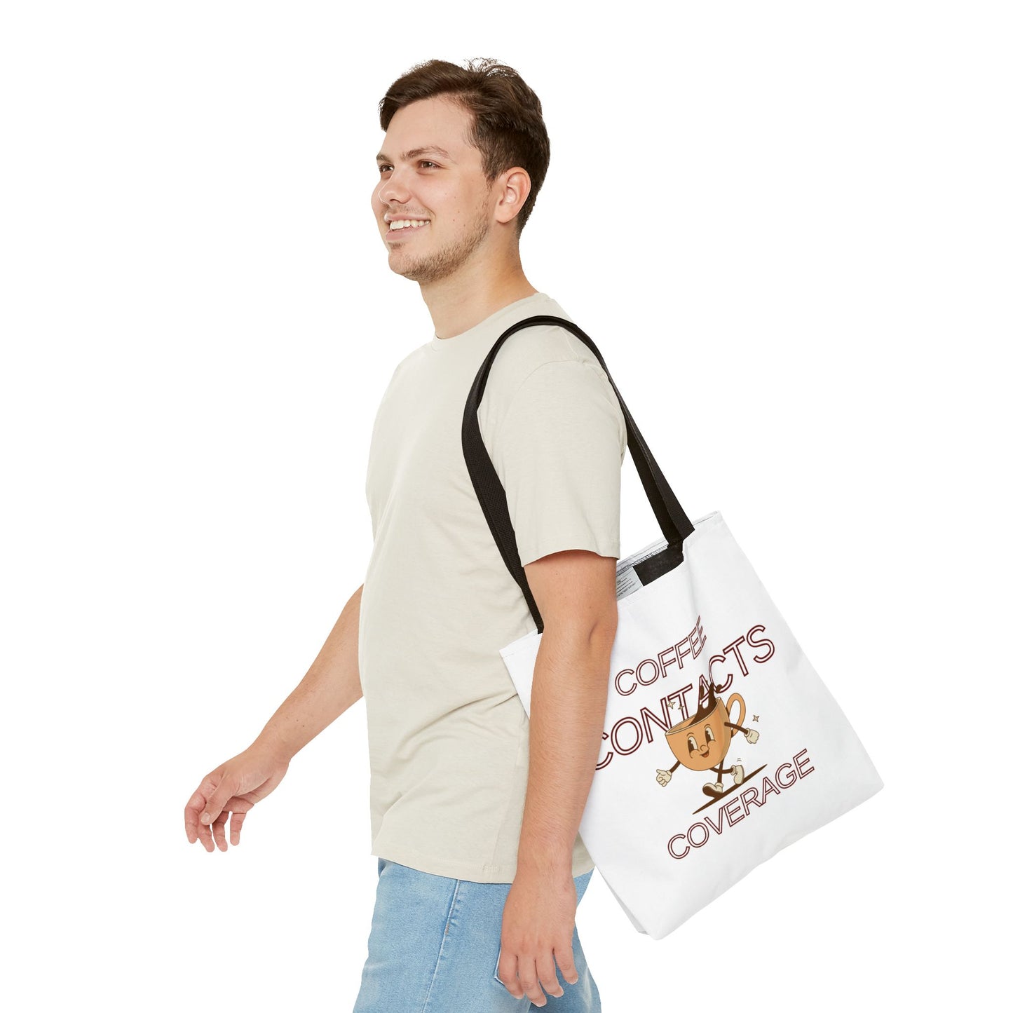 Coffee Contacts Coverage Tote Bag (AOP)