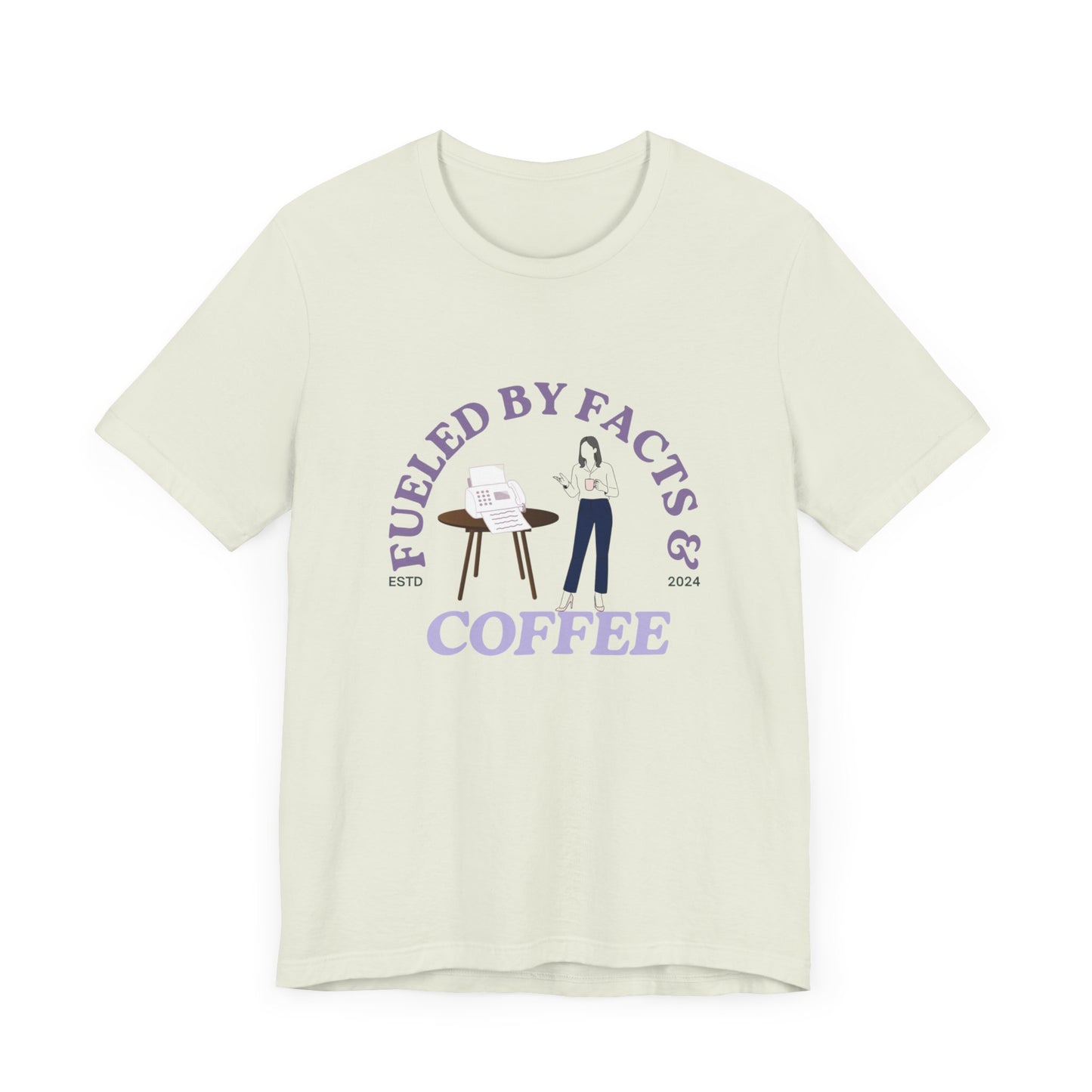 Fueled by Facts & Coffee Unisex Jersey Short Sleeve Tee