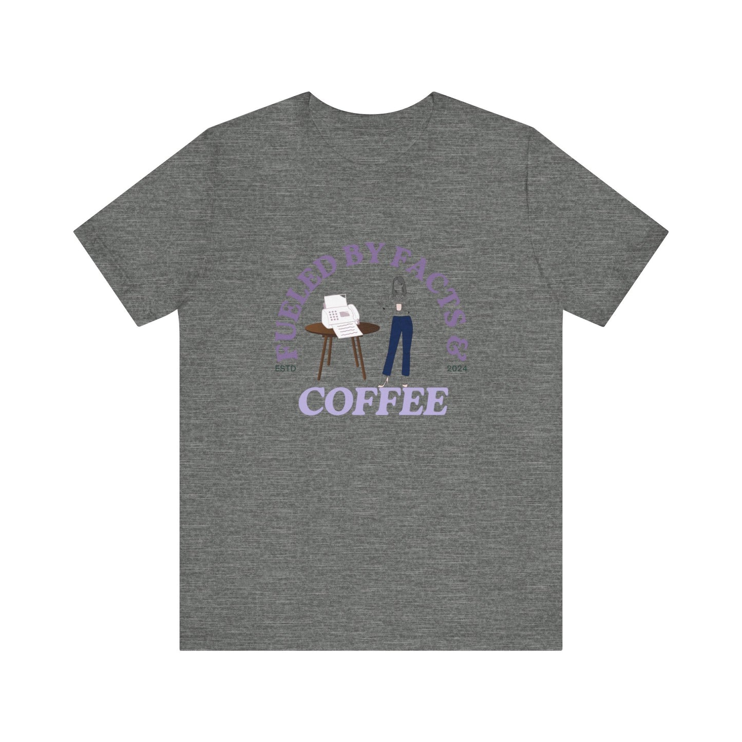 Fueled by Facts & Coffee Unisex Jersey Short Sleeve Tee