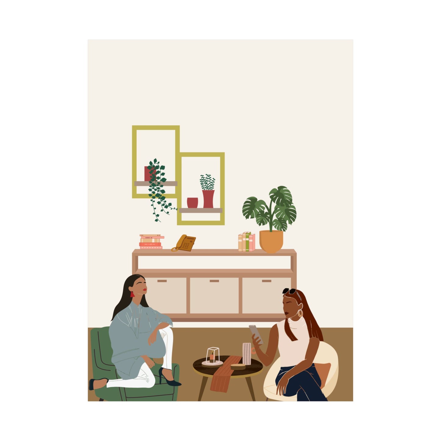 Chic Conversations Matte Vertical Posters