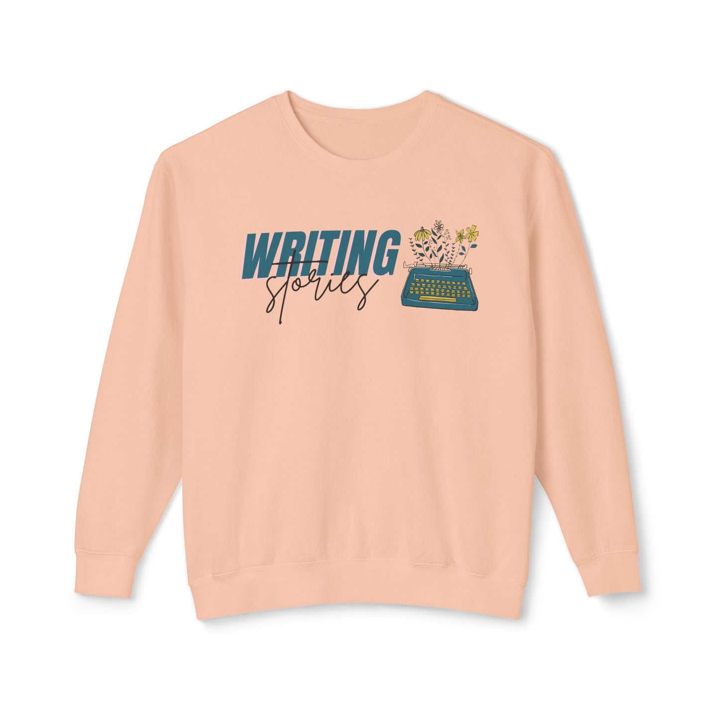 Writing Stories Pullover Unisex Lightweight Crewneck Sweatshirt