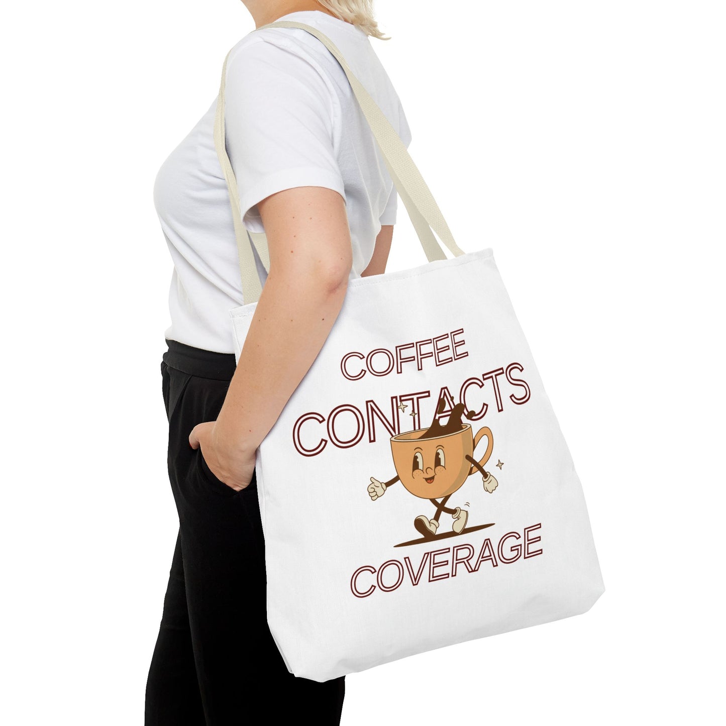 Coffee Contacts Coverage Tote Bag (AOP)