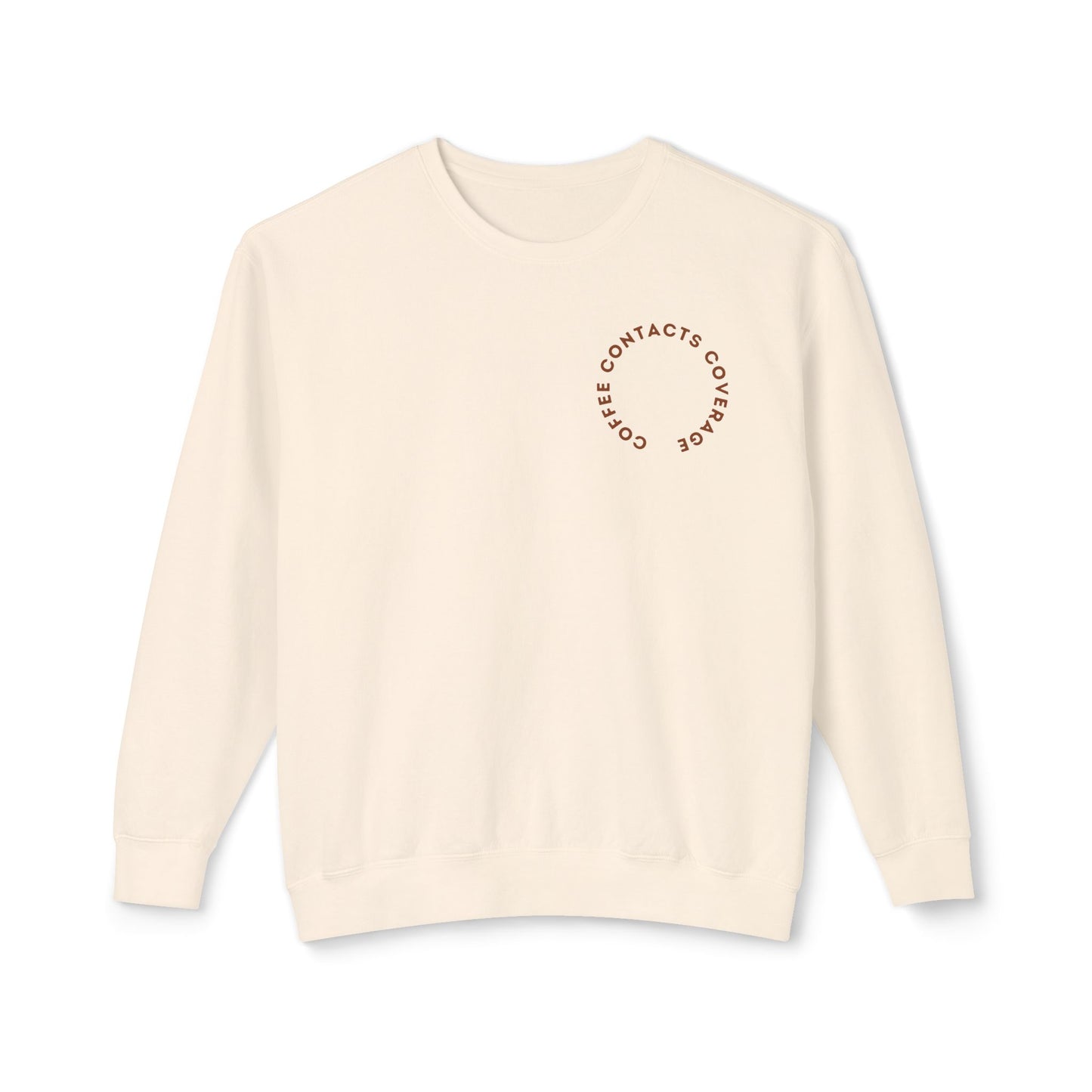 Coffee, Contacts & Coverage Lightweight Crewneck Sweatshirt