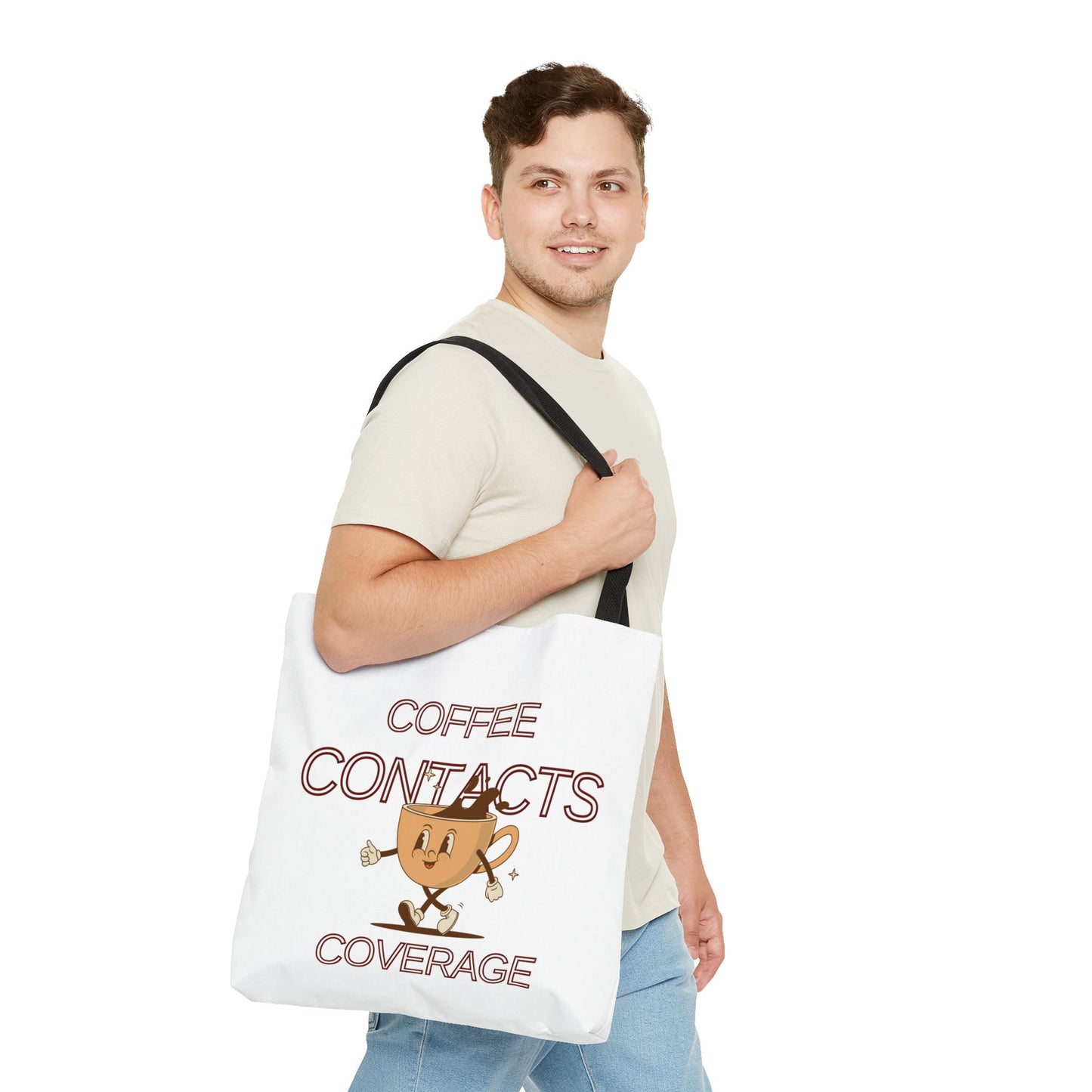 Coffee Contacts Coverage Tote Bag (AOP)