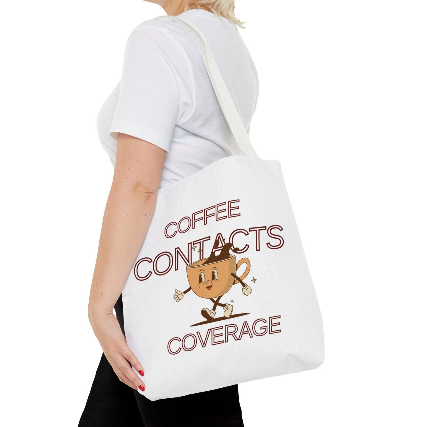 Coffee Contacts Coverage Tote Bag (AOP)