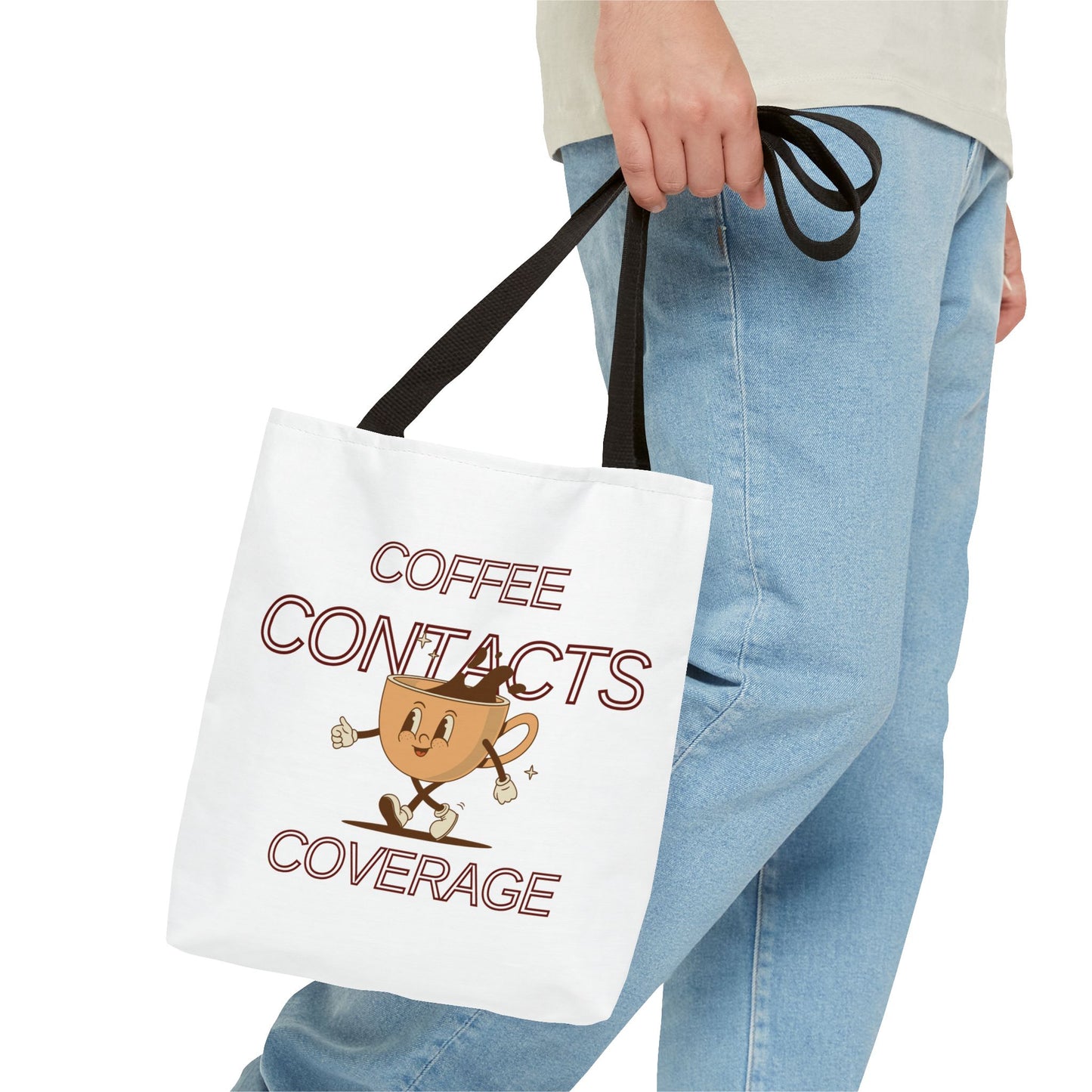 Coffee Contacts Coverage Tote Bag (AOP)