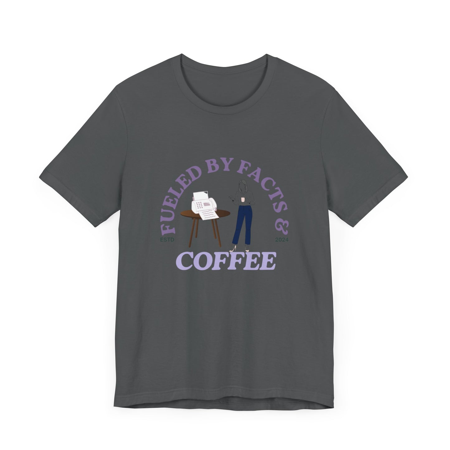 Fueled by Facts & Coffee Unisex Jersey Short Sleeve Tee