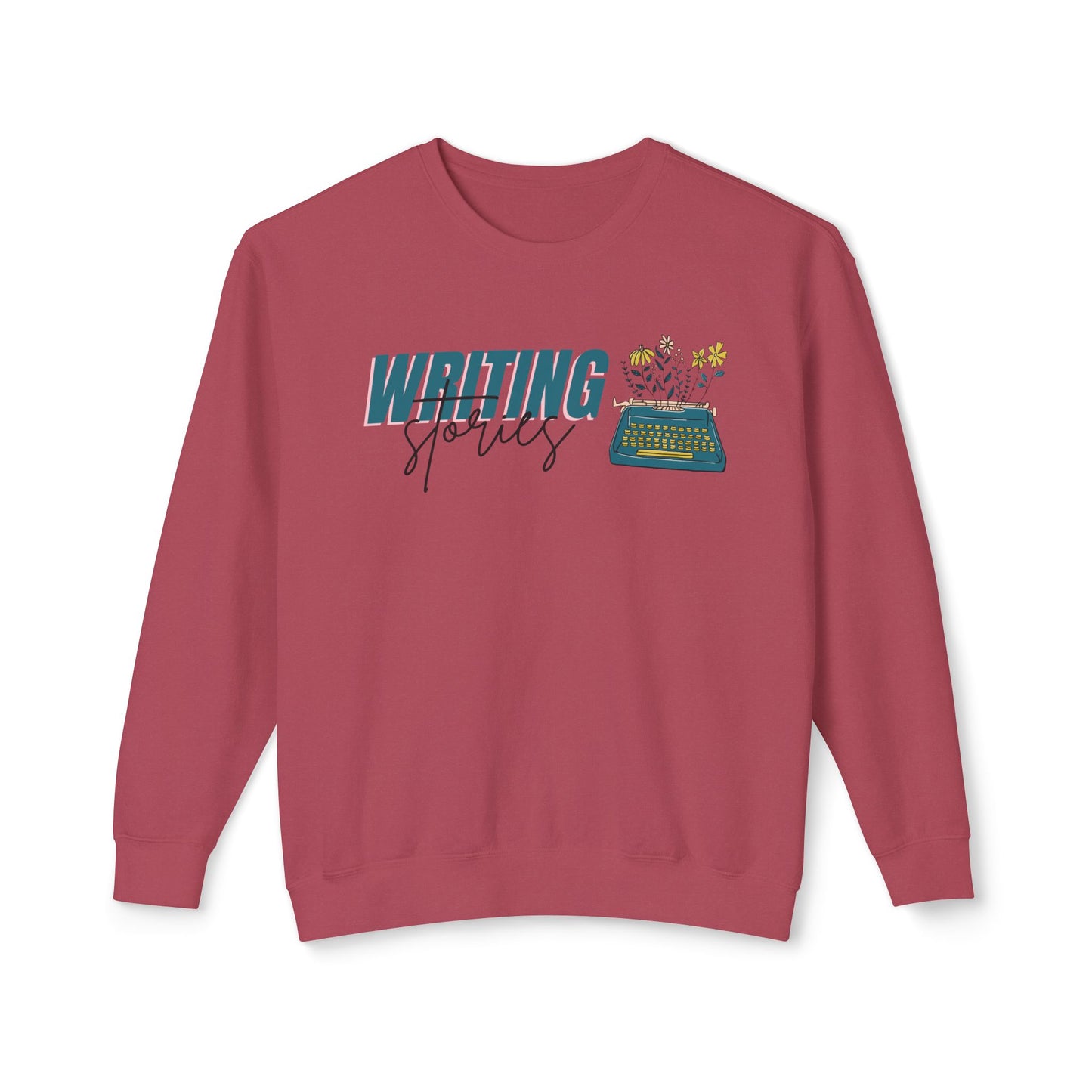 Writing Stories Pullover Unisex Lightweight Crewneck Sweatshirt