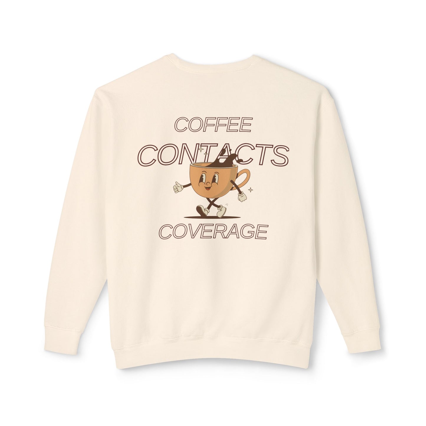 Coffee, Contacts & Coverage Lightweight Crewneck Sweatshirt