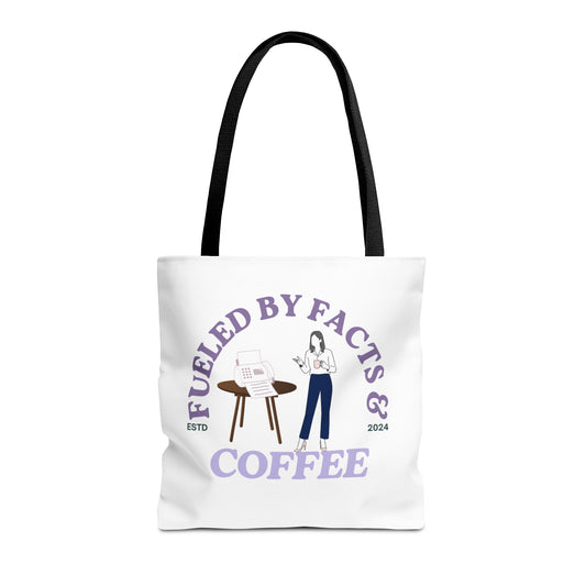 Fueled By Facts & Coffee Tote Bag (AOP)