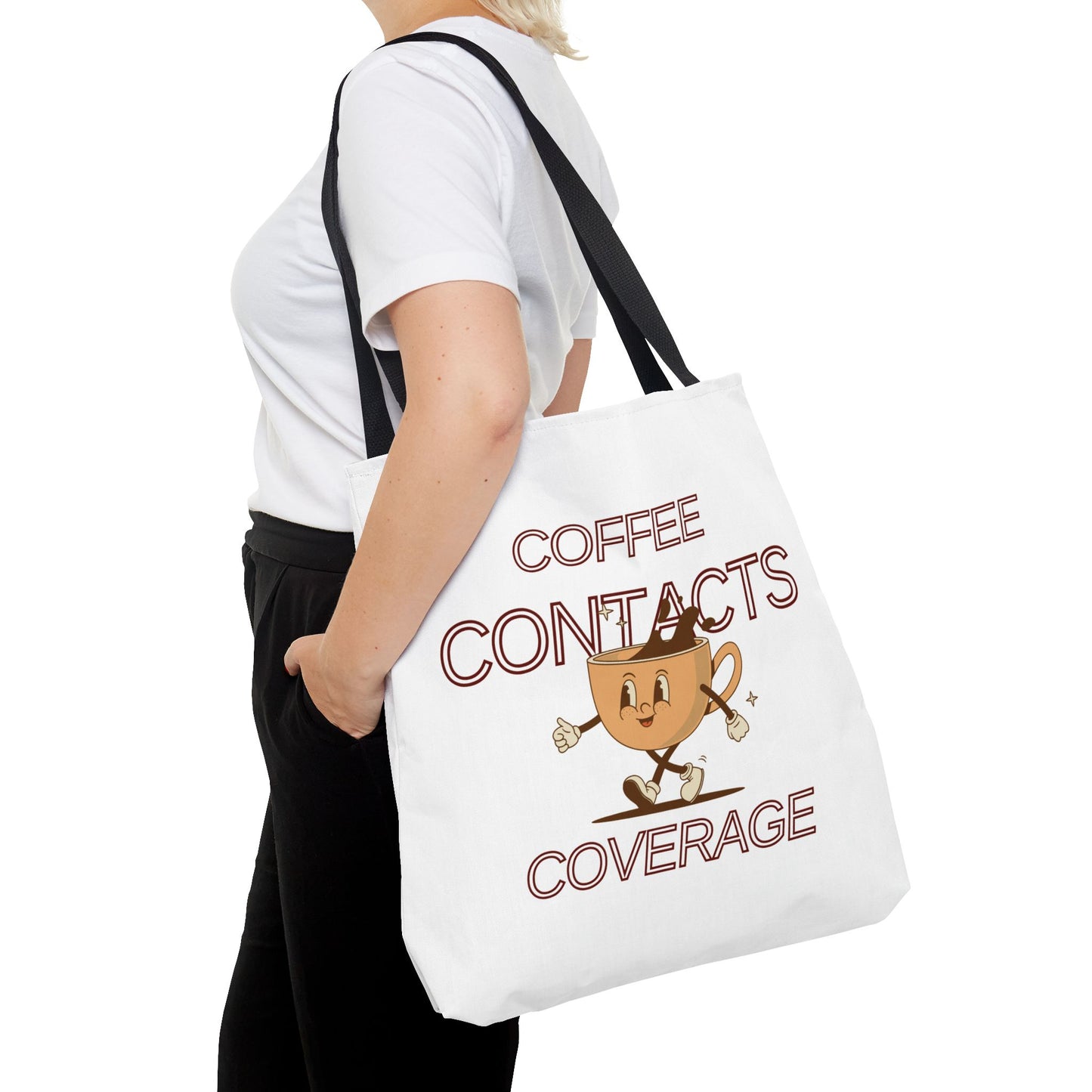 Coffee Contacts Coverage Tote Bag (AOP)