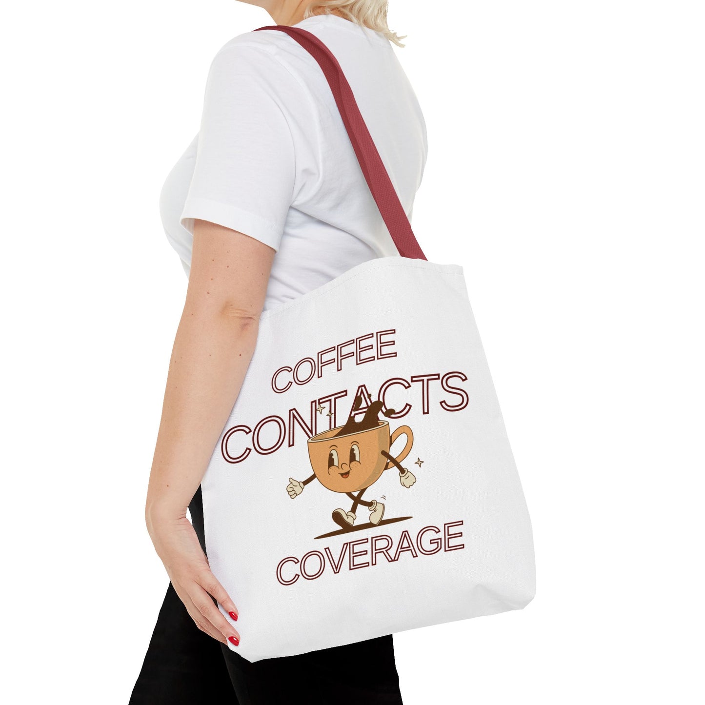 Coffee Contacts Coverage Tote Bag (AOP)